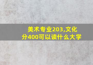 美术专业203,文化分400可以读什么大学