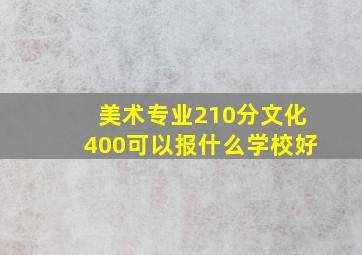 美术专业210分文化400可以报什么学校好