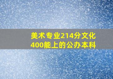 美术专业214分文化400能上的公办本科