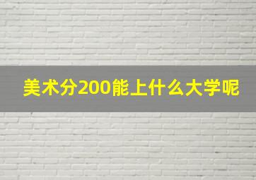 美术分200能上什么大学呢