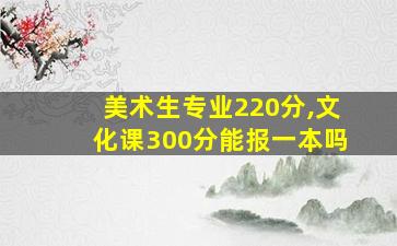 美术生专业220分,文化课300分能报一本吗