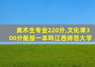 美术生专业220分,文化课300分能报一本吗江西师范大学