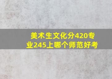 美术生文化分420专业245上哪个师范好考