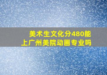 美术生文化分480能上广州美院动画专业吗