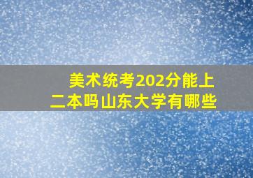 美术统考202分能上二本吗山东大学有哪些