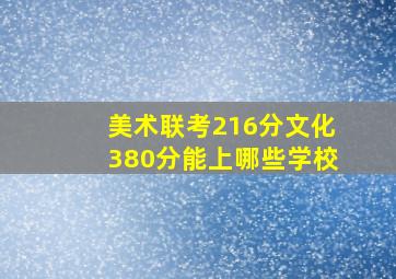 美术联考216分文化380分能上哪些学校