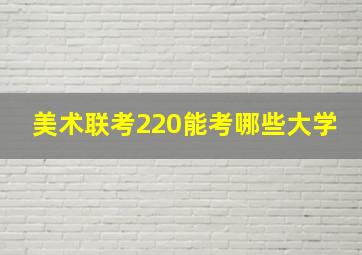 美术联考220能考哪些大学