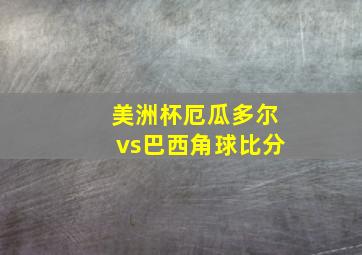 美洲杯厄瓜多尔vs巴西角球比分