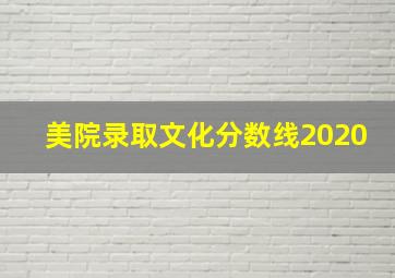 美院录取文化分数线2020