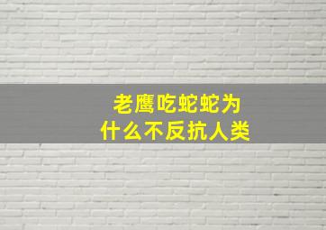 老鹰吃蛇蛇为什么不反抗人类