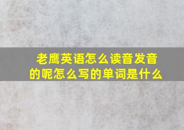 老鹰英语怎么读音发音的呢怎么写的单词是什么