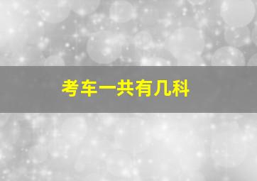 考车一共有几科