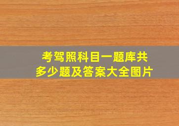 考驾照科目一题库共多少题及答案大全图片