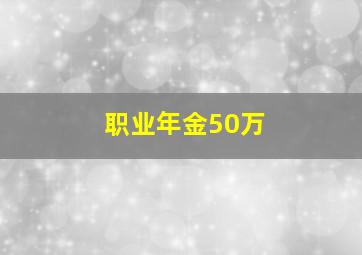 职业年金50万