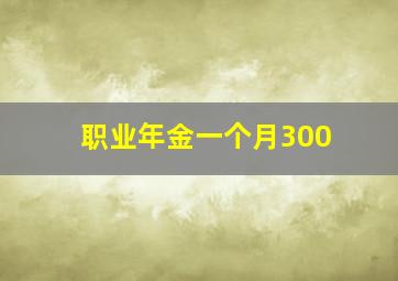 职业年金一个月300