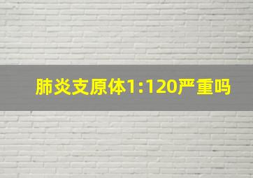 肺炎支原体1:120严重吗