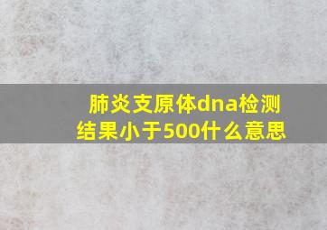 肺炎支原体dna检测结果小于500什么意思