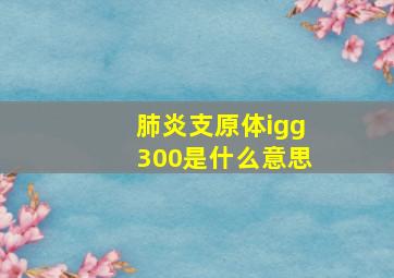 肺炎支原体igg300是什么意思