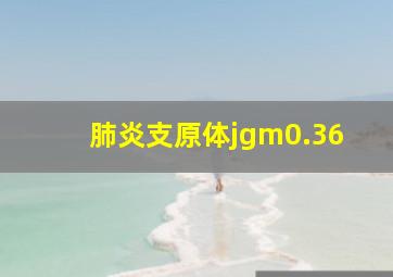 肺炎支原体jgm0.36