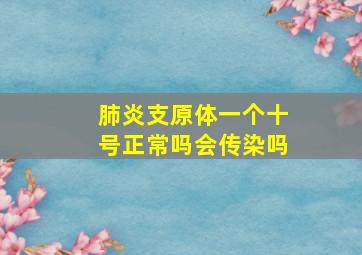 肺炎支原体一个十号正常吗会传染吗