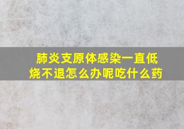 肺炎支原体感染一直低烧不退怎么办呢吃什么药