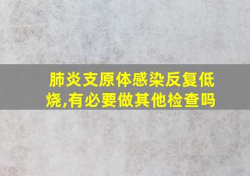 肺炎支原体感染反复低烧,有必要做其他检查吗