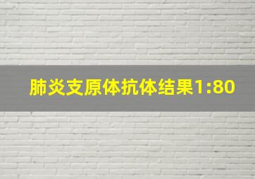 肺炎支原体抗体结果1:80