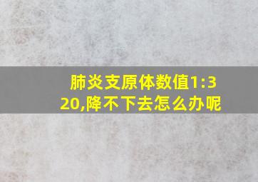 肺炎支原体数值1:320,降不下去怎么办呢