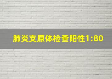 肺炎支原体检查阳性1:80