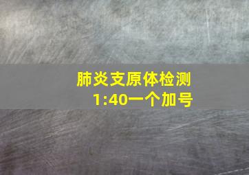 肺炎支原体检测1:40一个加号