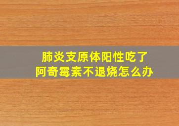 肺炎支原体阳性吃了阿奇霉素不退烧怎么办