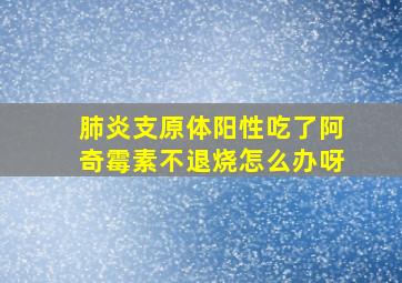 肺炎支原体阳性吃了阿奇霉素不退烧怎么办呀