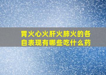 胃火心火肝火肺火的各自表现有哪些吃什么药