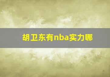 胡卫东有nba实力哪