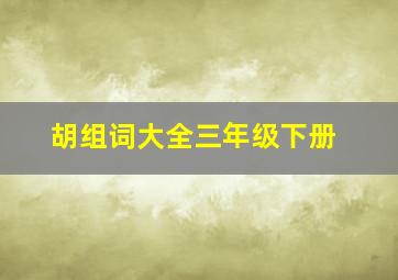 胡组词大全三年级下册