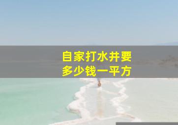 自家打水井要多少钱一平方