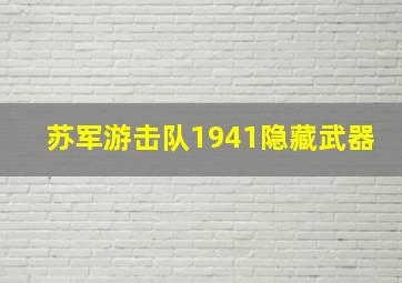 苏军游击队1941隐藏武器