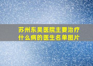 苏州东吴医院主要治疗什么病的医生名单图片