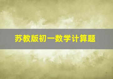 苏教版初一数学计算题