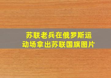 苏联老兵在俄罗斯运动场拿出苏联国旗图片