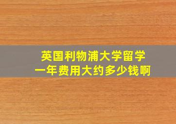 英国利物浦大学留学一年费用大约多少钱啊