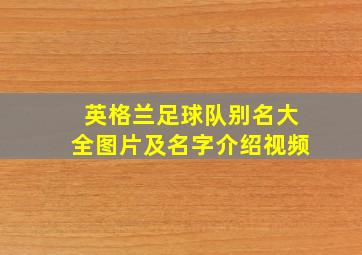 英格兰足球队别名大全图片及名字介绍视频