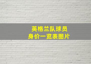 英格兰队球员身价一览表图片