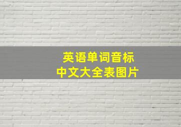 英语单词音标中文大全表图片