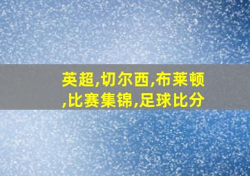 英超,切尔西,布莱顿,比赛集锦,足球比分