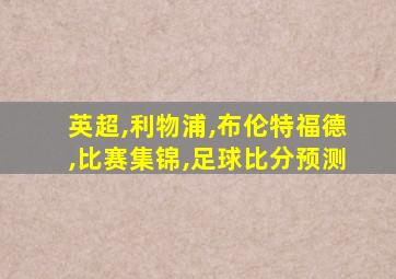 英超,利物浦,布伦特福德,比赛集锦,足球比分预测