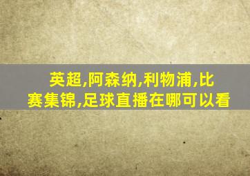 英超,阿森纳,利物浦,比赛集锦,足球直播在哪可以看