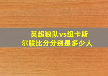 英超狼队vs纽卡斯尔联比分分别是多少人