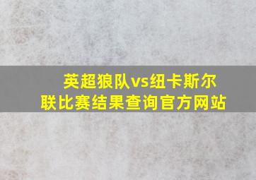 英超狼队vs纽卡斯尔联比赛结果查询官方网站