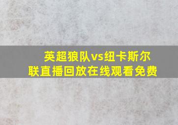 英超狼队vs纽卡斯尔联直播回放在线观看免费